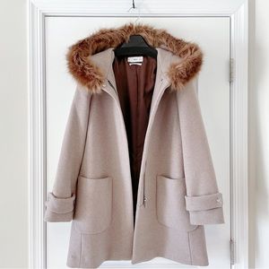 Mango Faux Fur Hooded Winter Coat Jacket
